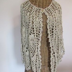Vintage bronze metallic cape shawl